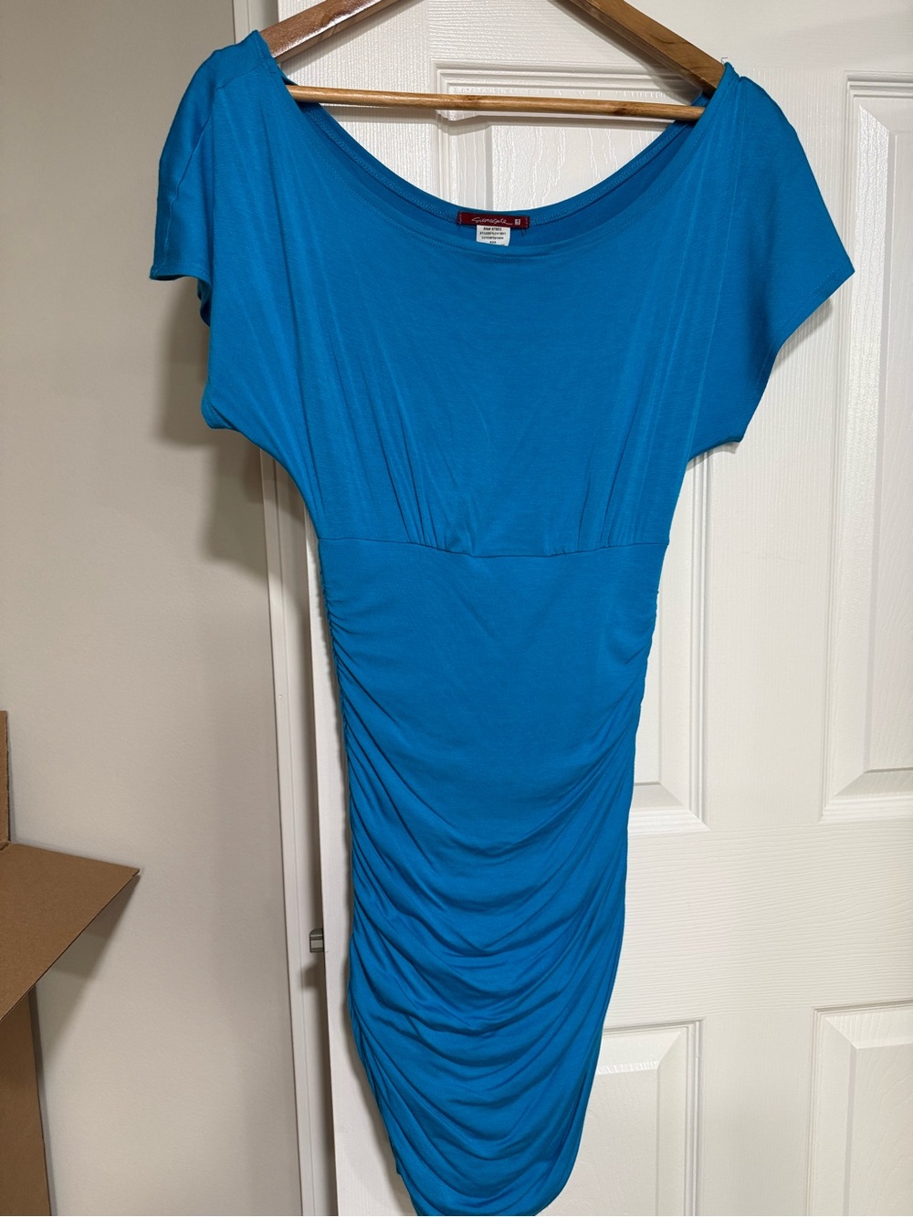 Bright Blue Ruched Dress
